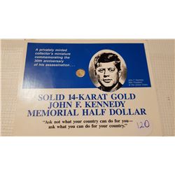 14K JFK GOLD COIN