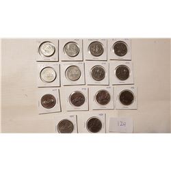 14 ONE DOLLAR COINS, GREAT CONDITION