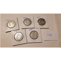 1955-59 50 CENT COINS IN ORDER