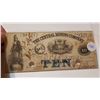 Image 1 : ORIGINAL 1866 $10 MINGIN CO. BANK NOTE, BEAUTY