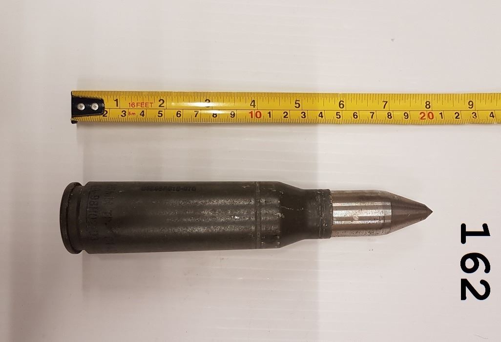 25mm Shell & Casing Dummy Round, Case From US M1 Bradley Infantry
