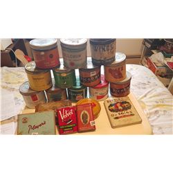 TOBACO TIN, LOT OF 18