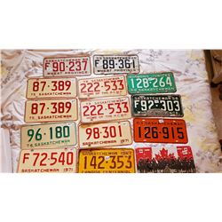LOT OF 14 SASKATCHEWAN LICENSE PLATES