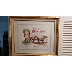 WILLIE SHOEMAKER 1985 SIGNED PRINT 24"X20"