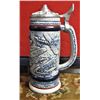 Image 1 : Beautiful Avon Beer Stein with airplane motif and aluminum cover Nicely hallmarked