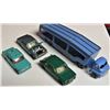 Image 3 : Lot of 3 Lesney Matchbox vintage diecast cars (1960's) and a Matchbox car hawler