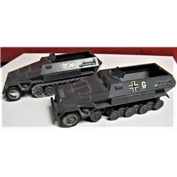 Lot of 2 Solido brand diecast WWII era German halftrack toy vehicles includes extra tracks made of m