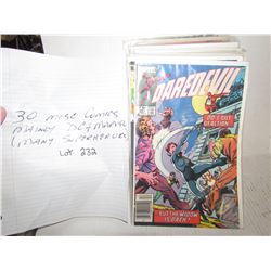 LOT OF 30 COMICS, MANY SUPER HEROS, MAINLY DC & MARVEL