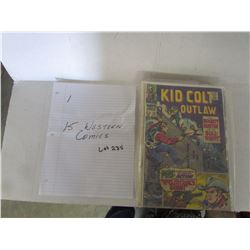 LOT OF 15 WESTERN COMICS, KID COLT, LONE RANGER, RAWHIDE KID, BILLY THE KID, DAVY CROCKETT