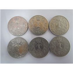 6 1977 ELIZABETH II GG-REG-FD SILVER COINS