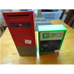 CANADA POST AND TD GREEN MACHINE COIN BANKS