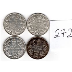 1928, 1932, 1933, 1936 25 CENTS ALL VF