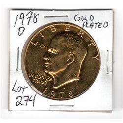 GOLD PLATED EISENHOWER $1 1978