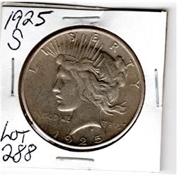 1925S PEACE SILVER DOLLAR