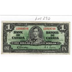 1937 WIDE FRAME $1.00 BILL LOW MINTAGE PREFIX SCARCE