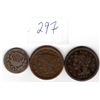 Image 1 : 1867 5 CENT USA, 1854, 1848 LARGE USA CENT COINS