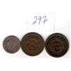 Image 2 : 1867 5 CENT USA, 1854, 1848 LARGE USA CENT COINS