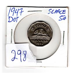 1947 DOT SCARCE 5 CENTS