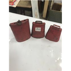 3 COW BELLS 5"TO7"