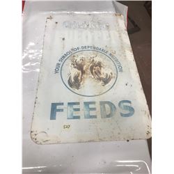 QUAKER FEED SIGN (FADED) 35"X22"