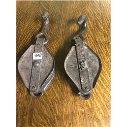 2 - 16' PULLIES & HOOKS