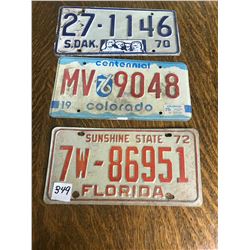 3 - 1970 USA PLATES