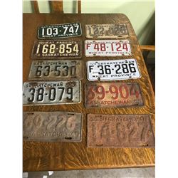 10 PLATES - 1938, 39, 40, 48, 54, 46 ETC