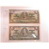 Image 1 : PAIR OF 1937 $1.00 BILLS, DIFFERENT SIGNATURES