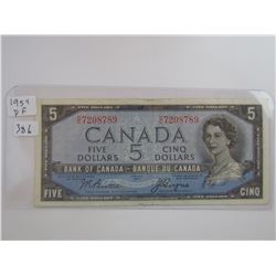 1954 DEVILS FACE $5.00 BILL