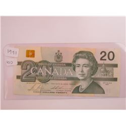 1991 $20.00 BILL