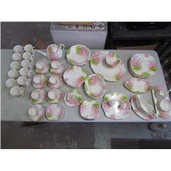ROYAL ALBERT CHINA"BLOSSOM TIME", 8 PLACE SETTING (MISSING 1 TEA CUP)