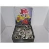 Image 1 : VINTAGE TIN, FULL OF COOKIE CUTTERS, DONUT CUTTERS