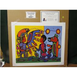 NORVAL MORRISSEAU LTD EDITION PRINT, "THUNDERBIRD SHAMNA TEACHING" 298/950