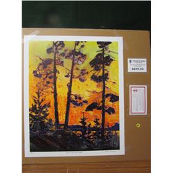 TOM THOMPSON, GROUP OF SEVEN, LTD EDITION PRINT. "TREES AT SUNSET" 82/777