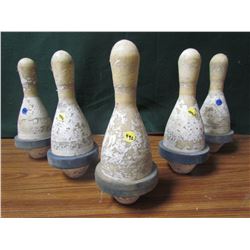 SET OF 5 BOWLING PINS
