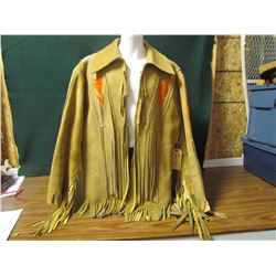 AUTHENTIC NATIVE AMERICAN HAND BEADED LEATHER JACKET