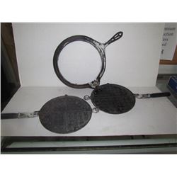CAST IRON WAFFLE IRON FOR WOOD STOVE
