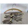 Image 2 : MISC STERLING SILVER CUTLERY & WOODEN GERMAN COAT HANGER