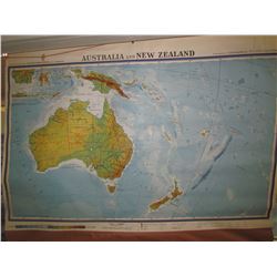 VINTAGE MAP OF AUSTRALIA AND NEW ZEALAND