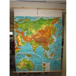 VINTAGE MAP OF ASIA AND AUSTRALIA