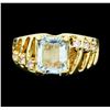 Image 2 : 3.00 ctw Aquamarine and Diamond Ring - 14KT Yellow Gold