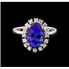 Image 2 : 3.02 ctw Tanzanite and Diamond Ring - 14KT White Gold