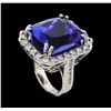 Image 4 : 31.45 ctw Tanzanite and Diamond Ring - 14KT White Gold