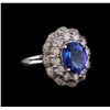 Image 1 : 14KT White Gold 3.15 ctw Tanzanite and Diamond Ring