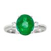 Image 1 : 2.64 ctw Emerald and Diamond Ring - 14KT White Gold