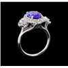 Image 4 : 3.30 ctw Tanzanite and Diamond Ring - 14KT White Gold