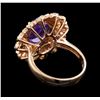 Image 3 : 3.92 ctw Tanzanite and Diamond Ring - 14KT Rose Gold