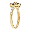 Image 2 : 0.83 ctw Sapphire and Diamond Ring - 18KT Yellow Gold