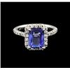 Image 2 : 2.45 ctw Tanzanite and Diamond Ring - 14KT White Gold