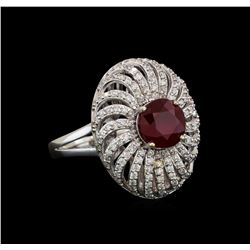 14KT White Gold 2.47 ctw Ruby and Diamond Ring